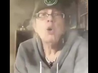 Grandma Sucking on a bong GILF