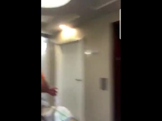 Drunk and naked in hotel hall way huge behind boobs