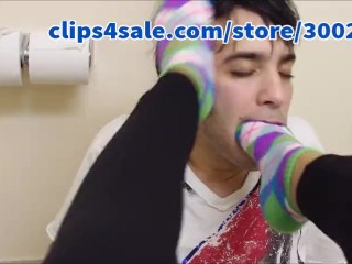 blowing young socks and feet while drunk