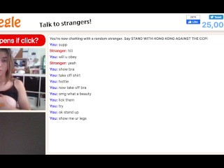 teenie flashes tits on Omegle for stranger