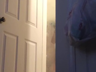 Caught wife masturbating in shower REAL VOYEUR