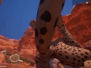 Wild Life game animation yiff sex furry lesbian leopards women 3d monsters