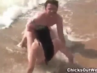 Couple on a beach for nudist