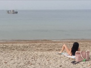 Real amateur wife flashing her pussy to fisherman public voyeur