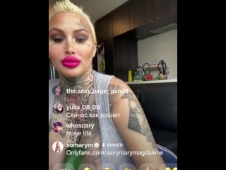 Huge Boobed Whore Has A Nip Slip on Instagram Live (Mary Magdalene)