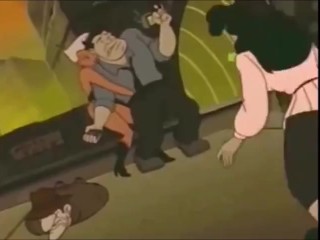BALLS SQUEEZING EBONY Spicy City Porn Cartoon, crook groins squeezed femdom