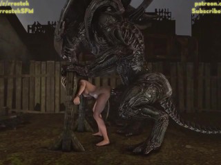 Femshep takes it hardcore deep from Big Alien 3D porn clip