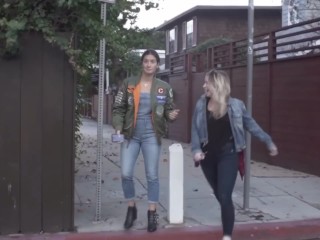 YouTuber getting flashed on street hot blonde