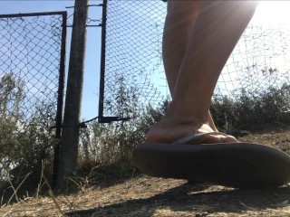 Outdoor Gray Flip Flops